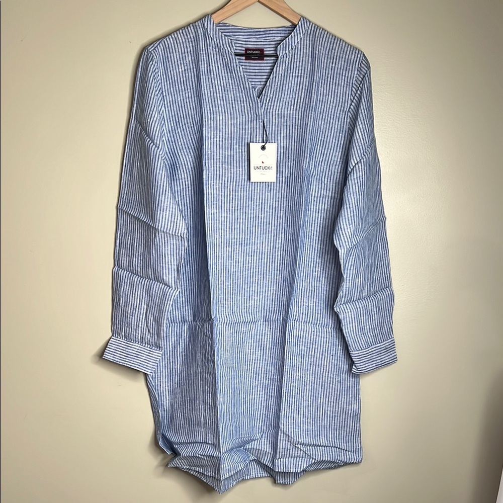UNTUCKit Light Blue Long Sleeve Dress - Picture 2 of 7